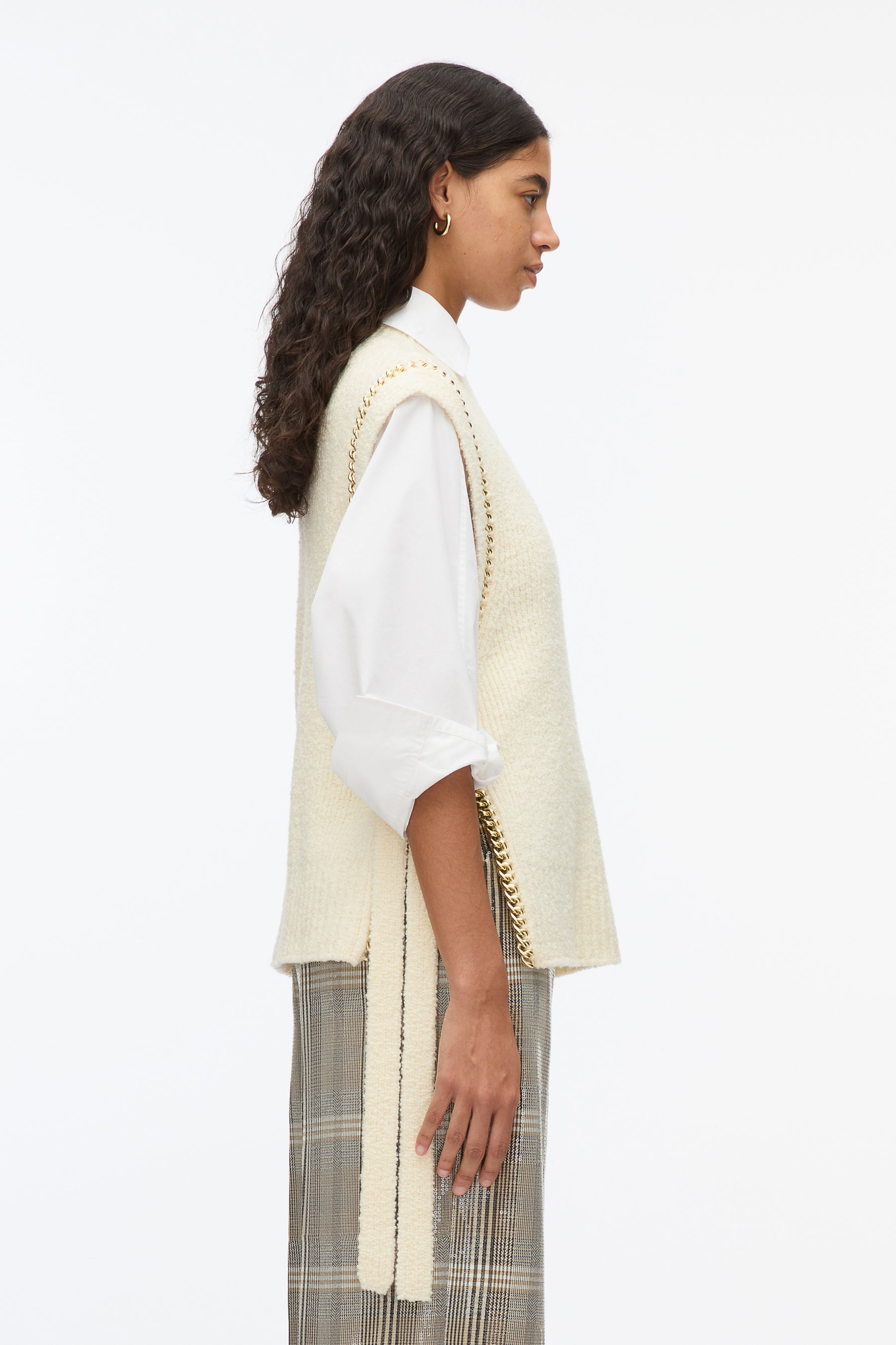Chainlink Bouclé Mockneck Vest