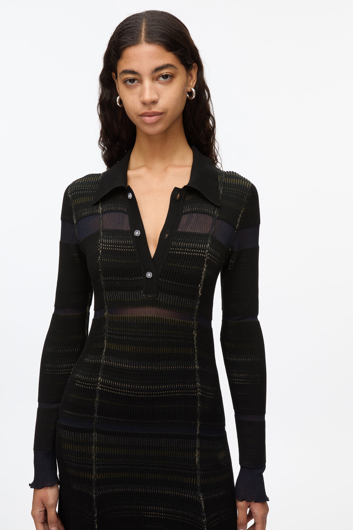 Reversible Stripe Knit Polo Dress Reversible Stripe Knit Polo Dress