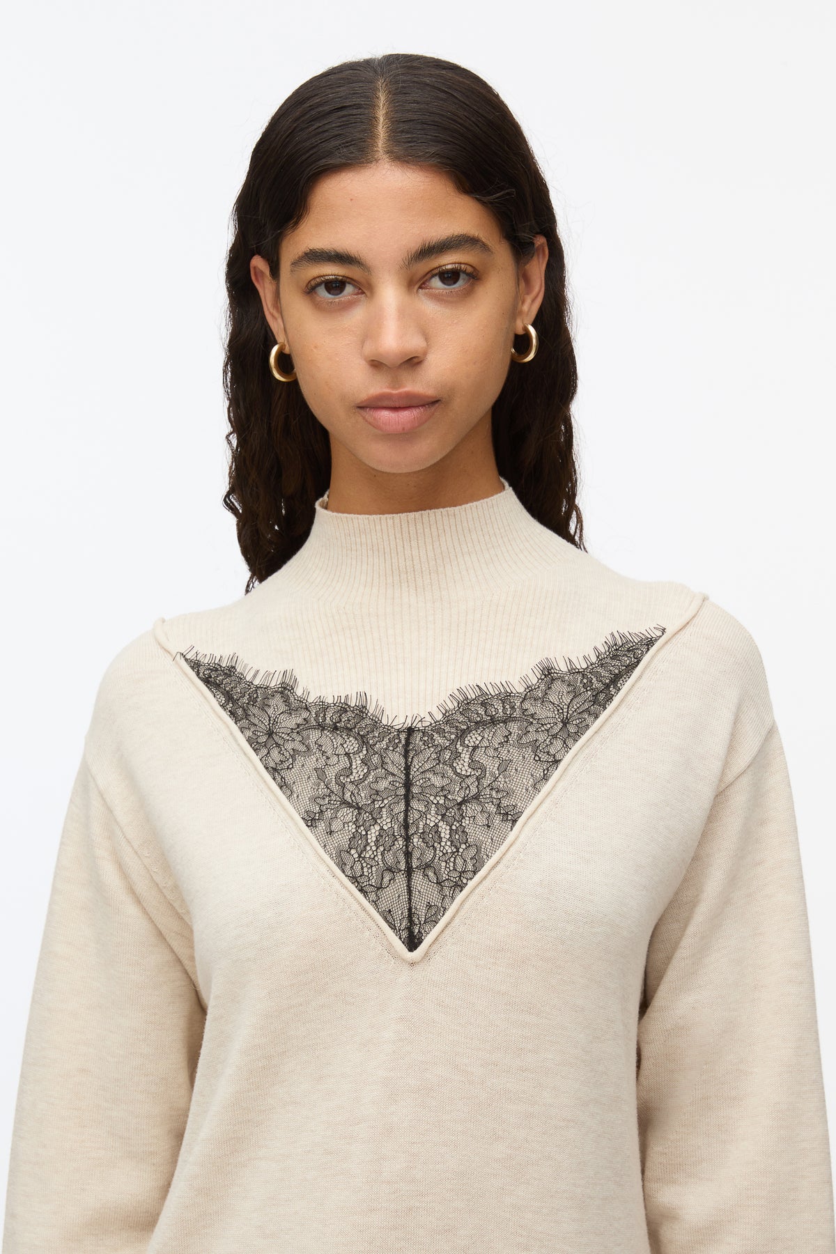 Mockneck Knit Dress with Lace Inlay – 3.1 Phillip Lim