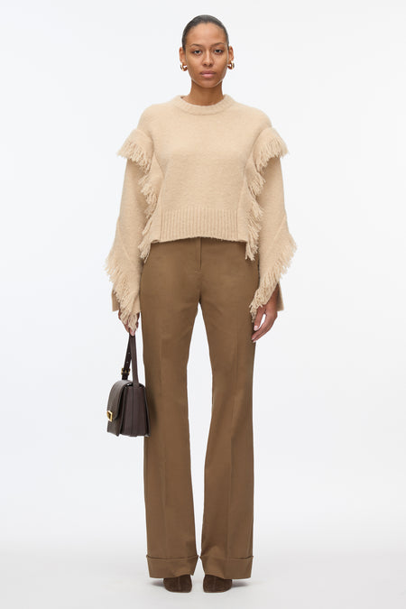 Cropped Pants With Side Vent