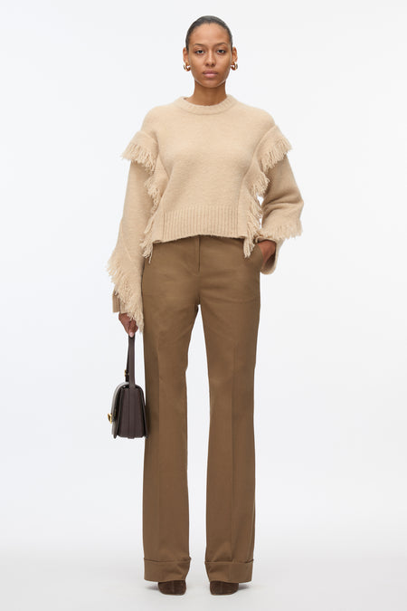 Cropped Pants With Side Vent