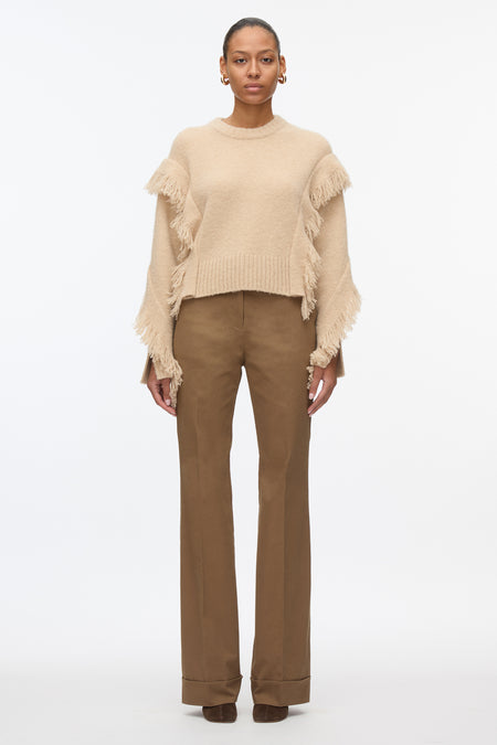 Cropped Pants With Side Vent