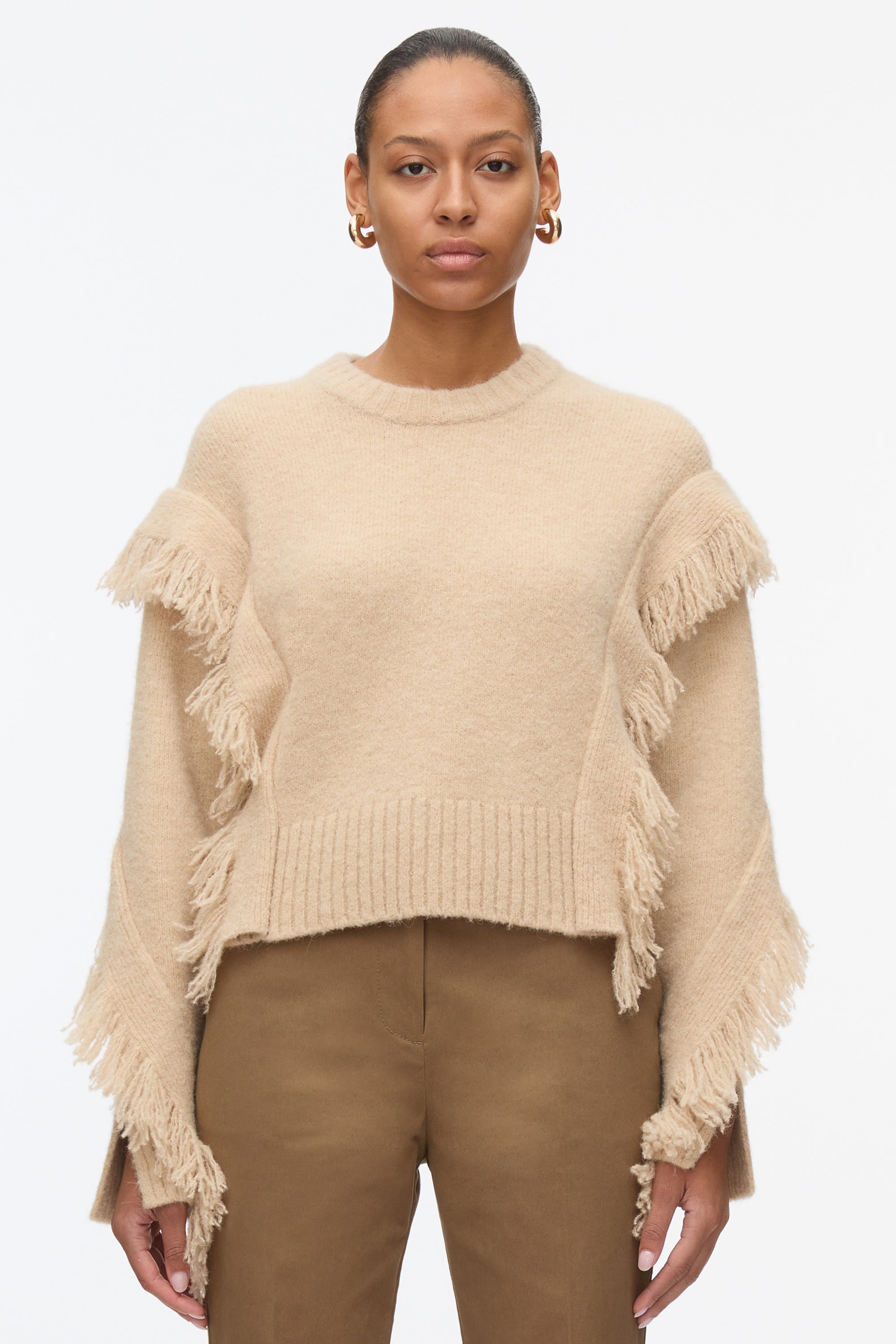 3.1 Phillip Lim 3/4 Sleeve Lofty Rib Alpaca factory Blend Pullover Sweater Blush Pink M