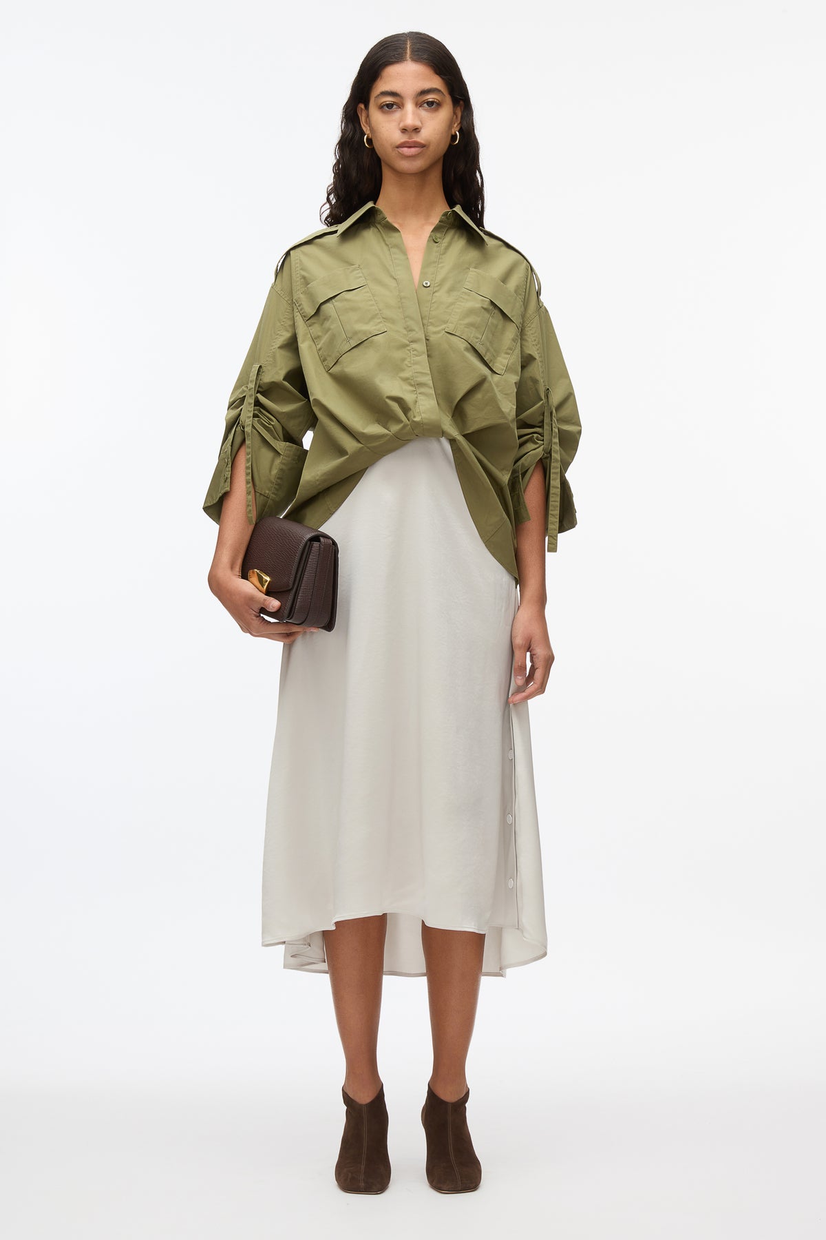 phillip lim shirt dress Draped T-Shirt Dress with Lace Trim 3.1 Phillip Lim