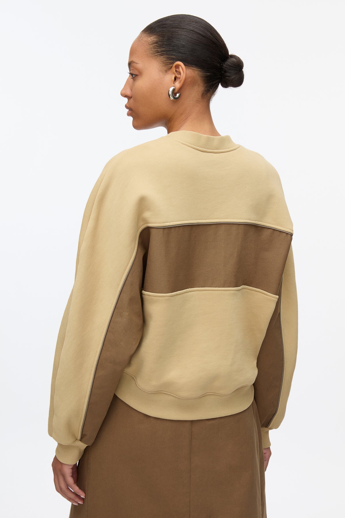 Draped Sweatshirt Utility Dress - KHAKI-OAK