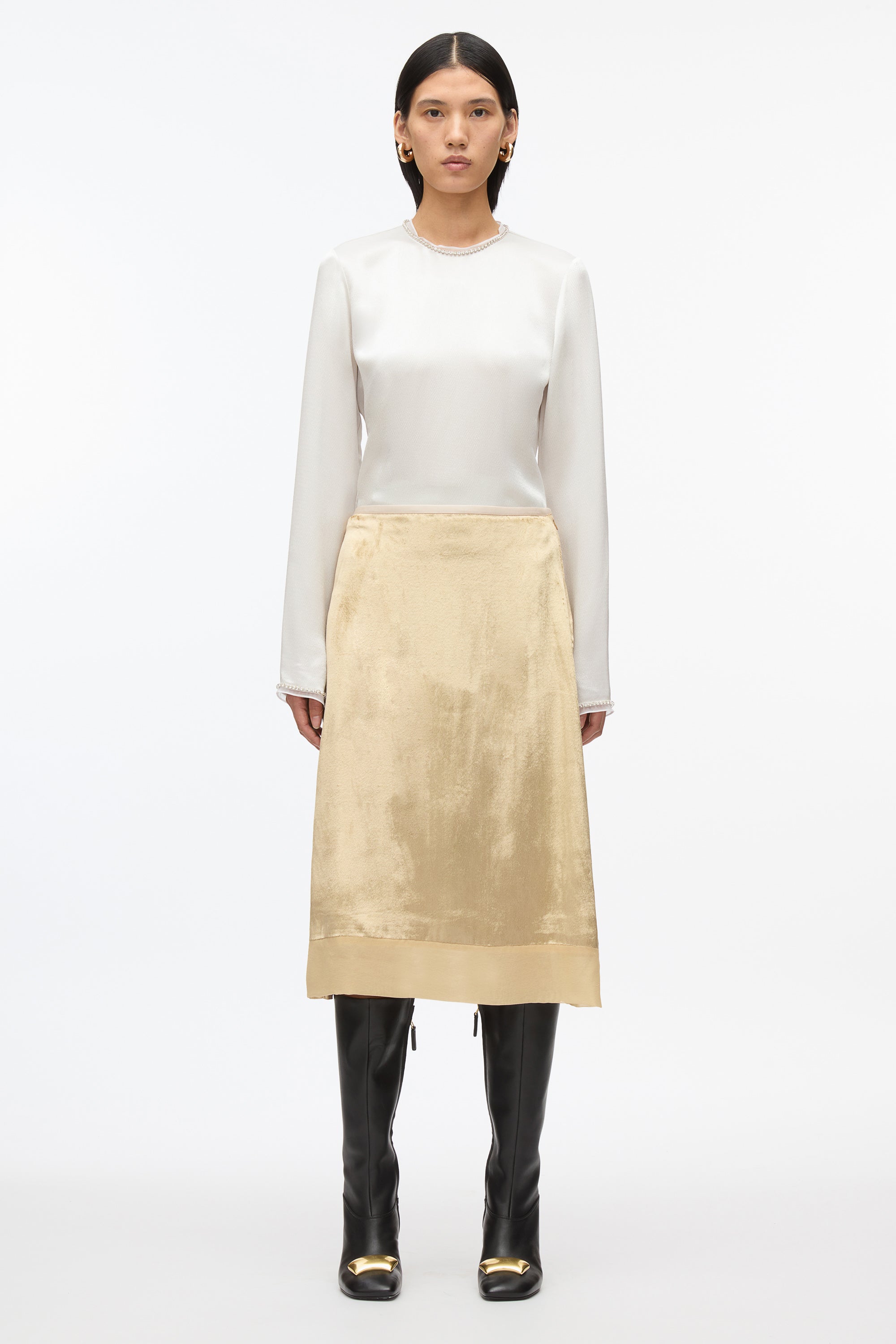 Gold velvet skirt hotsell