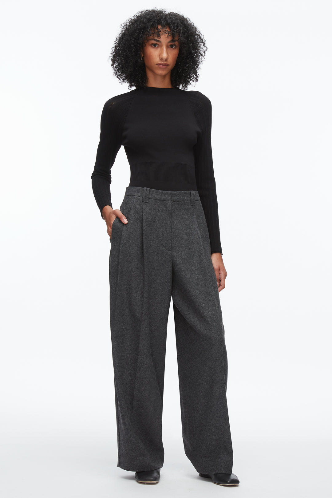 Flannel Double Pleat Trouser