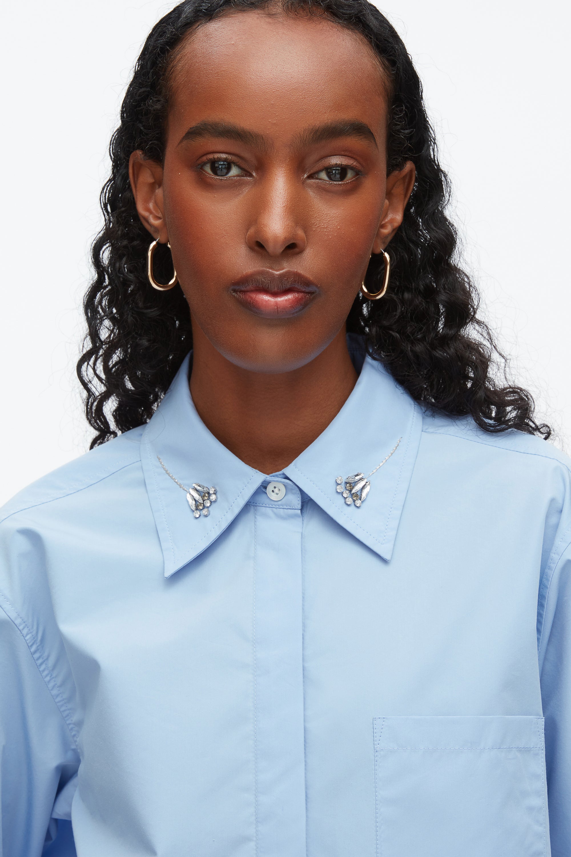 Cropped Shirt with Embroidered Collar – 3.1 Phillip Lim
