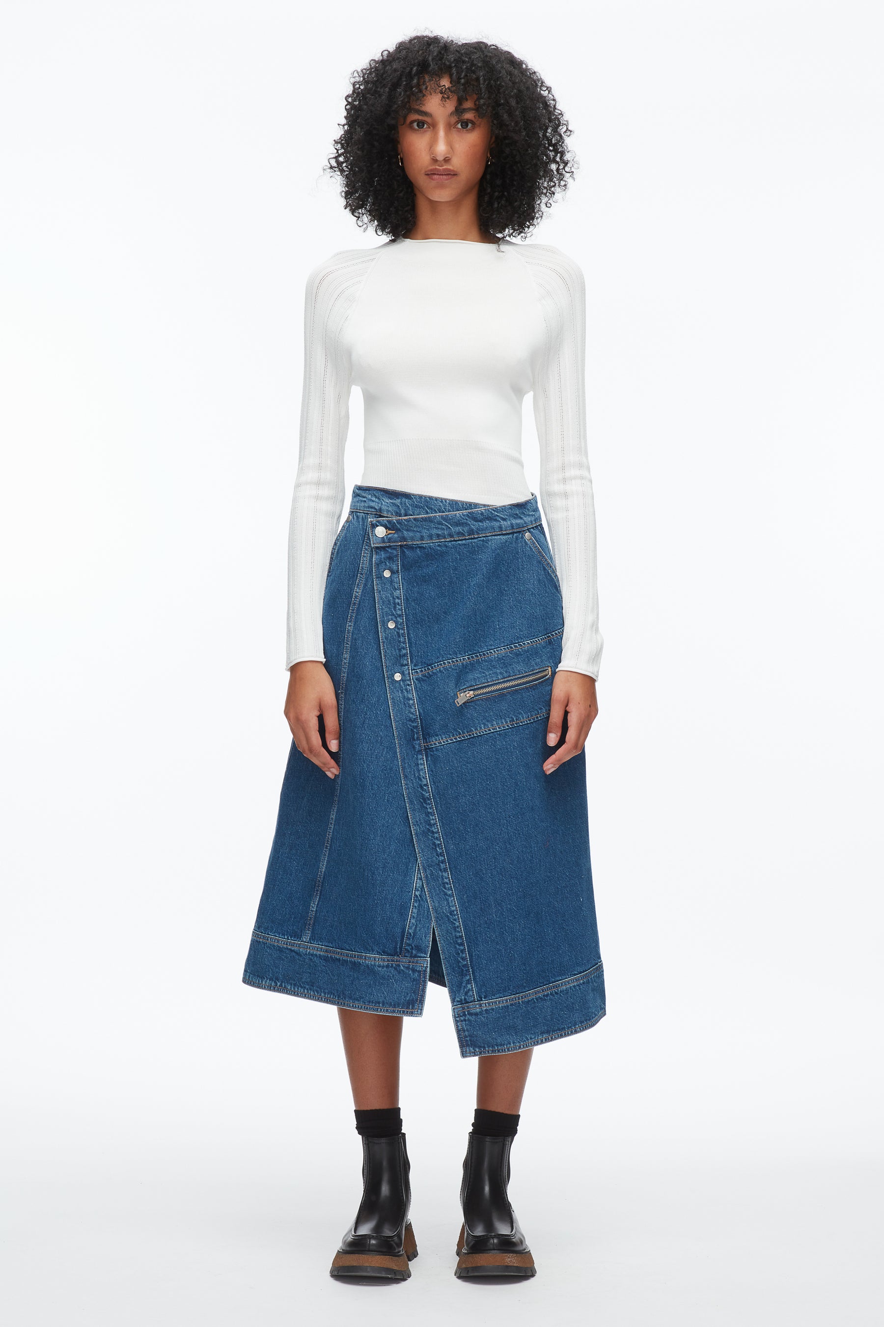 Denim Wrap Skirt