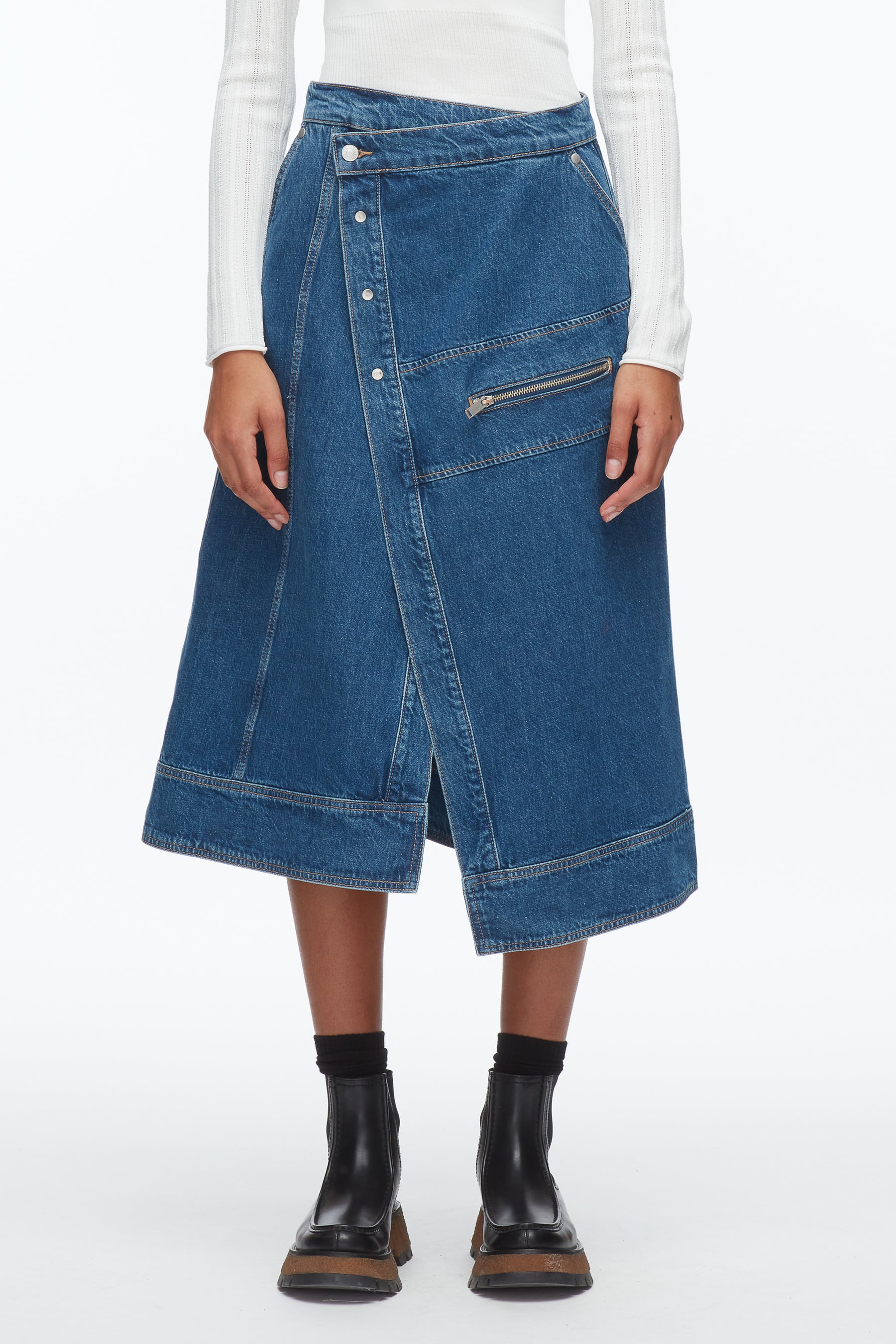 Denim Wrap Skirt