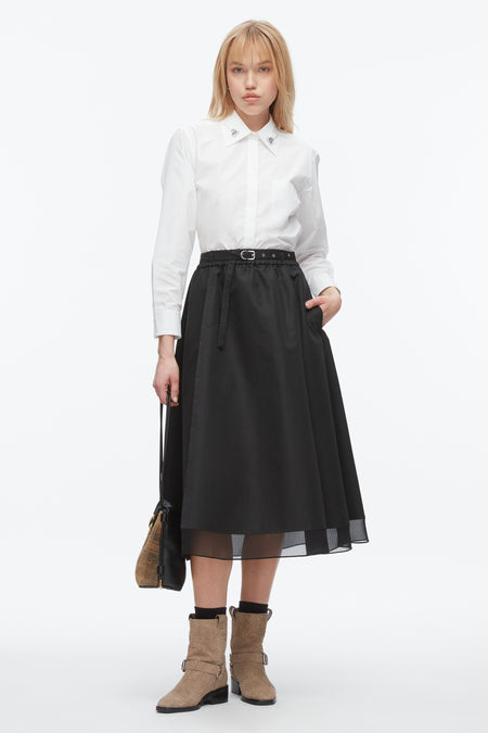 Belted Midi Skirt