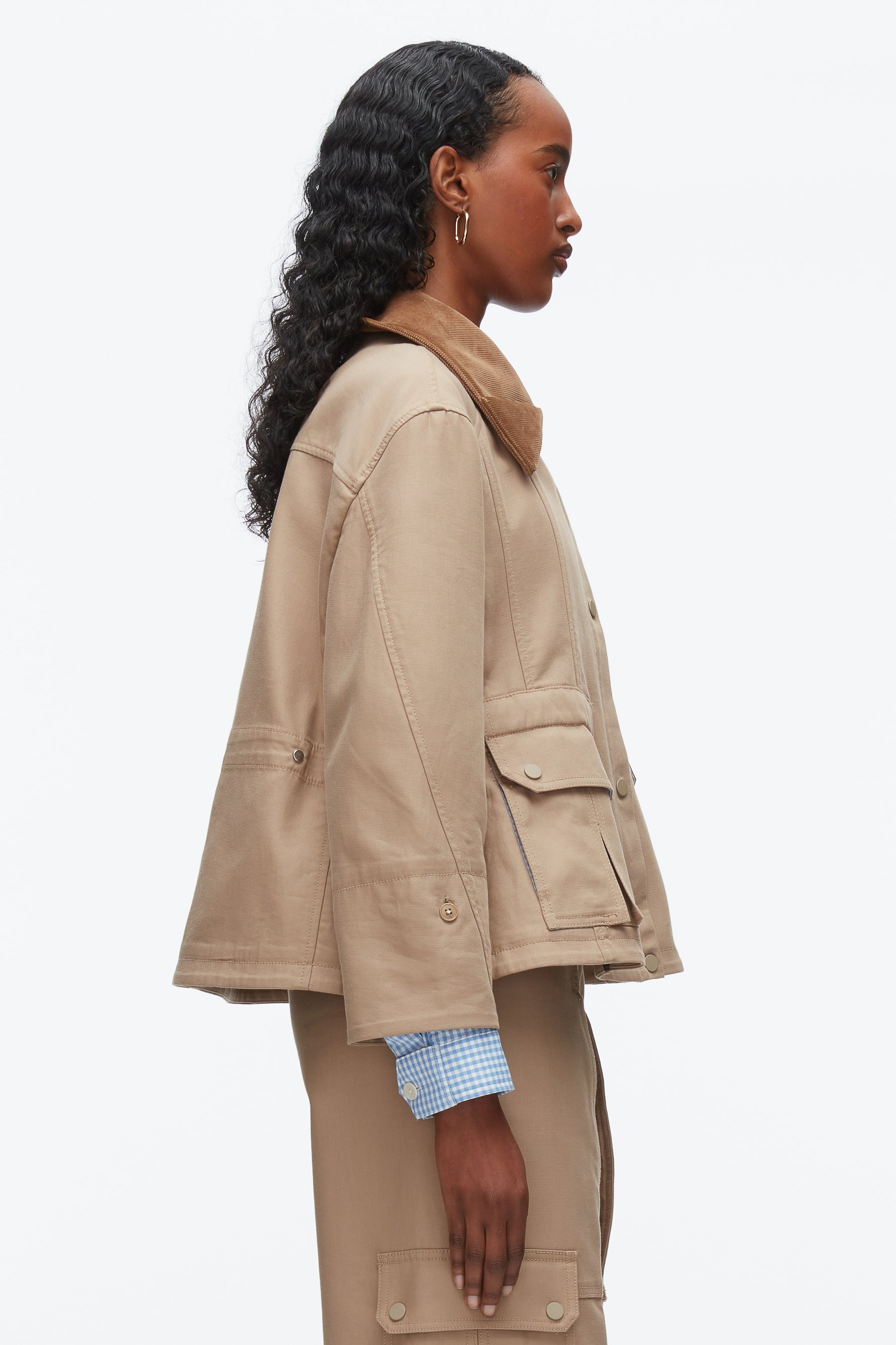 Cropped Flounce Barn Jacket