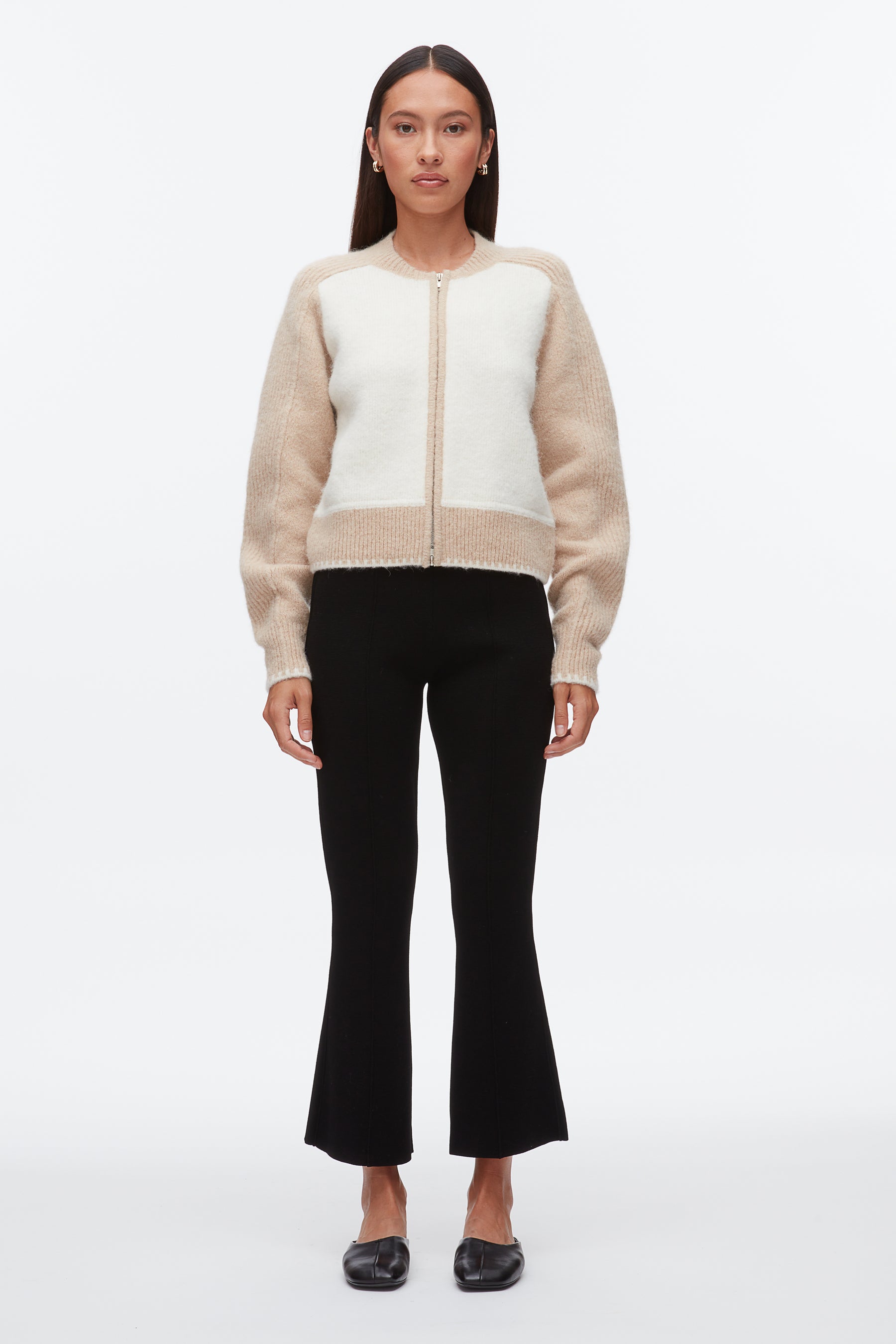 Colorblock Zip Cardigan