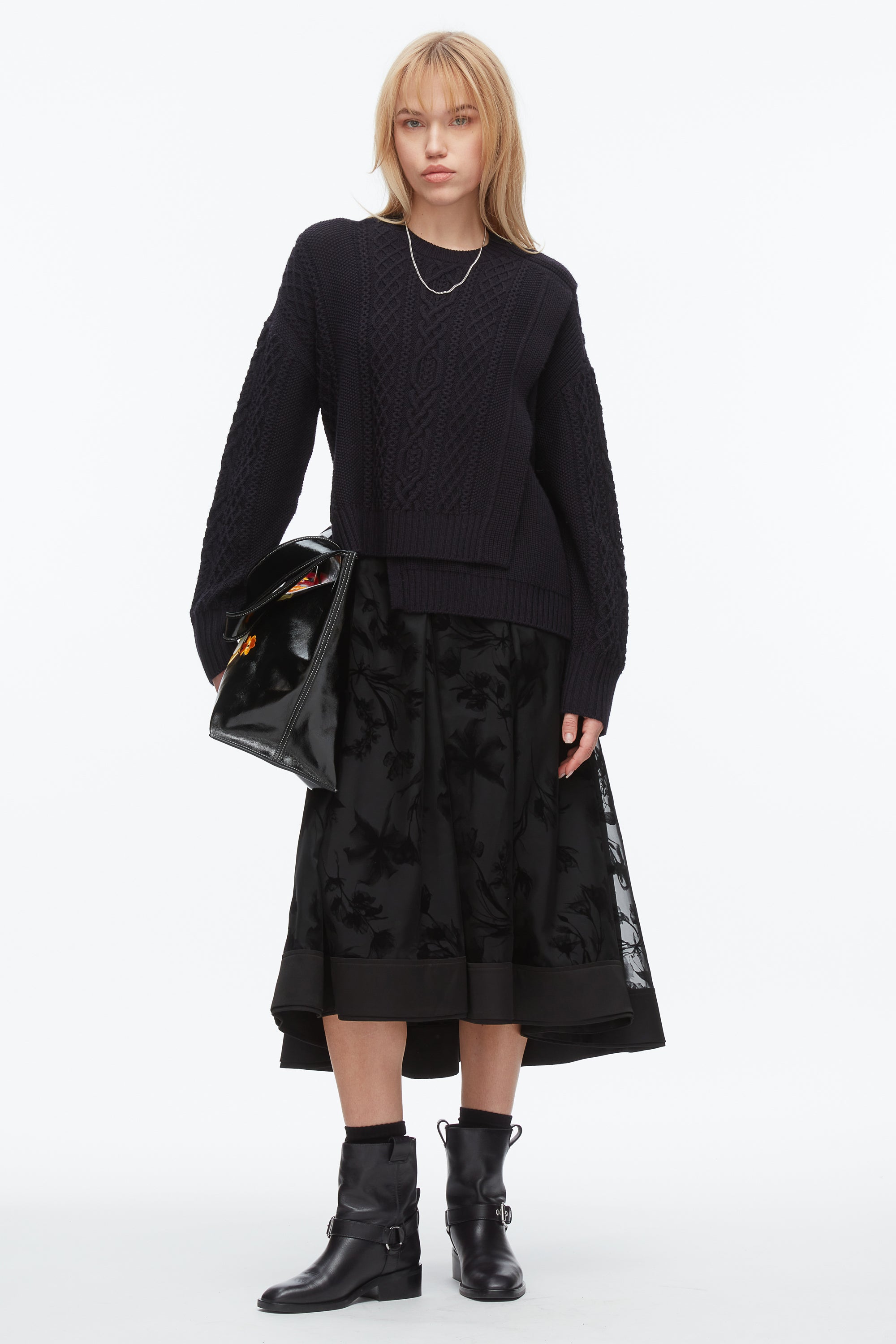 Cable Mix Double Layer Crewneck – 3.1 Phillip Lim