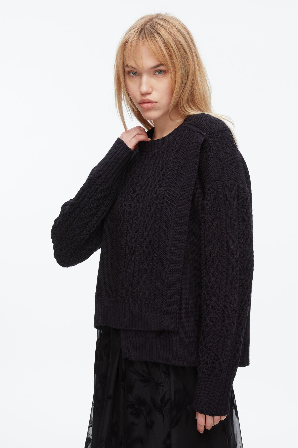 Cable Mix Double Layer Crewneck – 3.1 Phillip Lim