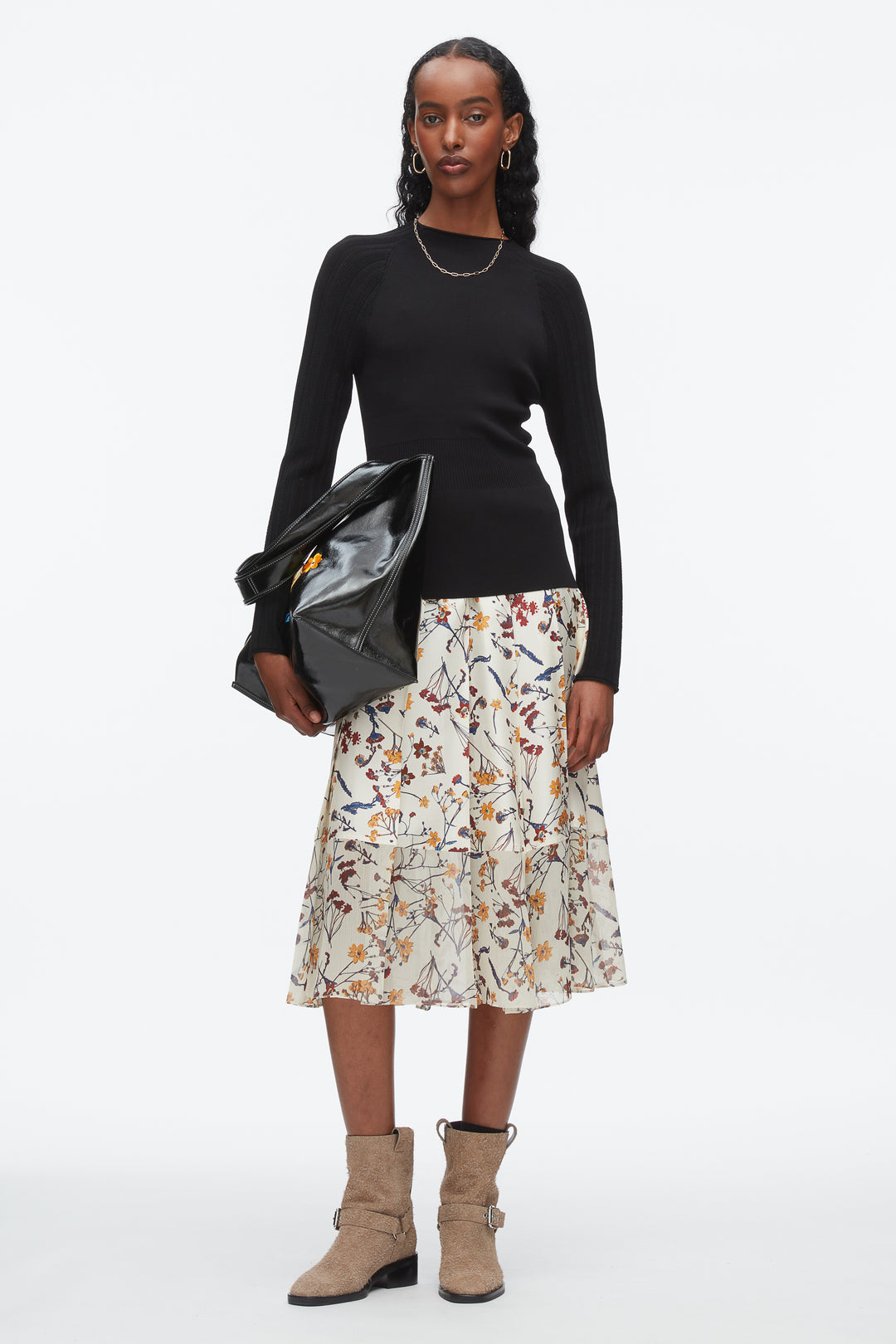 Compact Rib Mockneck Top