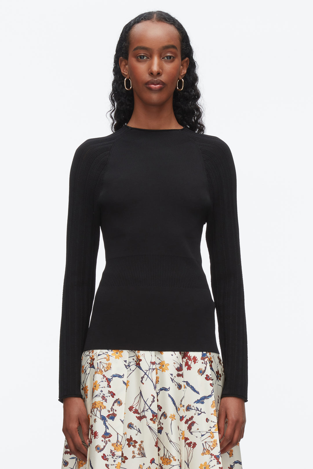 Compact Rib Mockneck Top