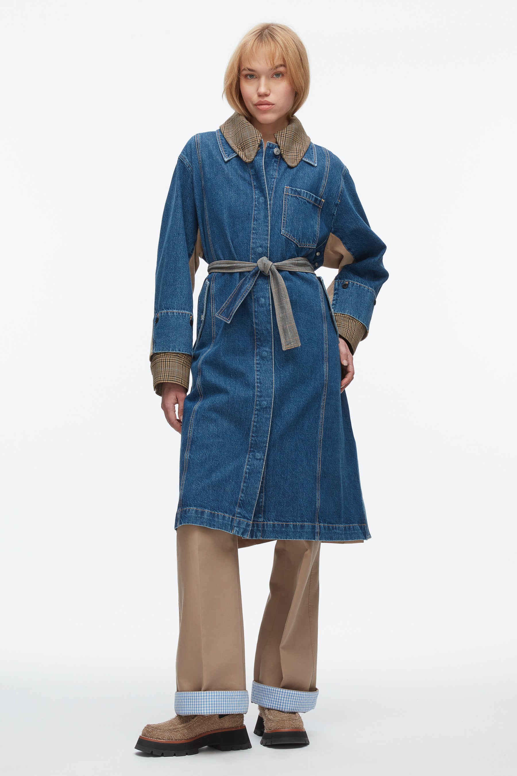 Denim Combo Trench