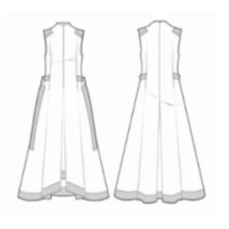 FLOCKED ORGANZA SLVLS MIDI DRESS W COMBO