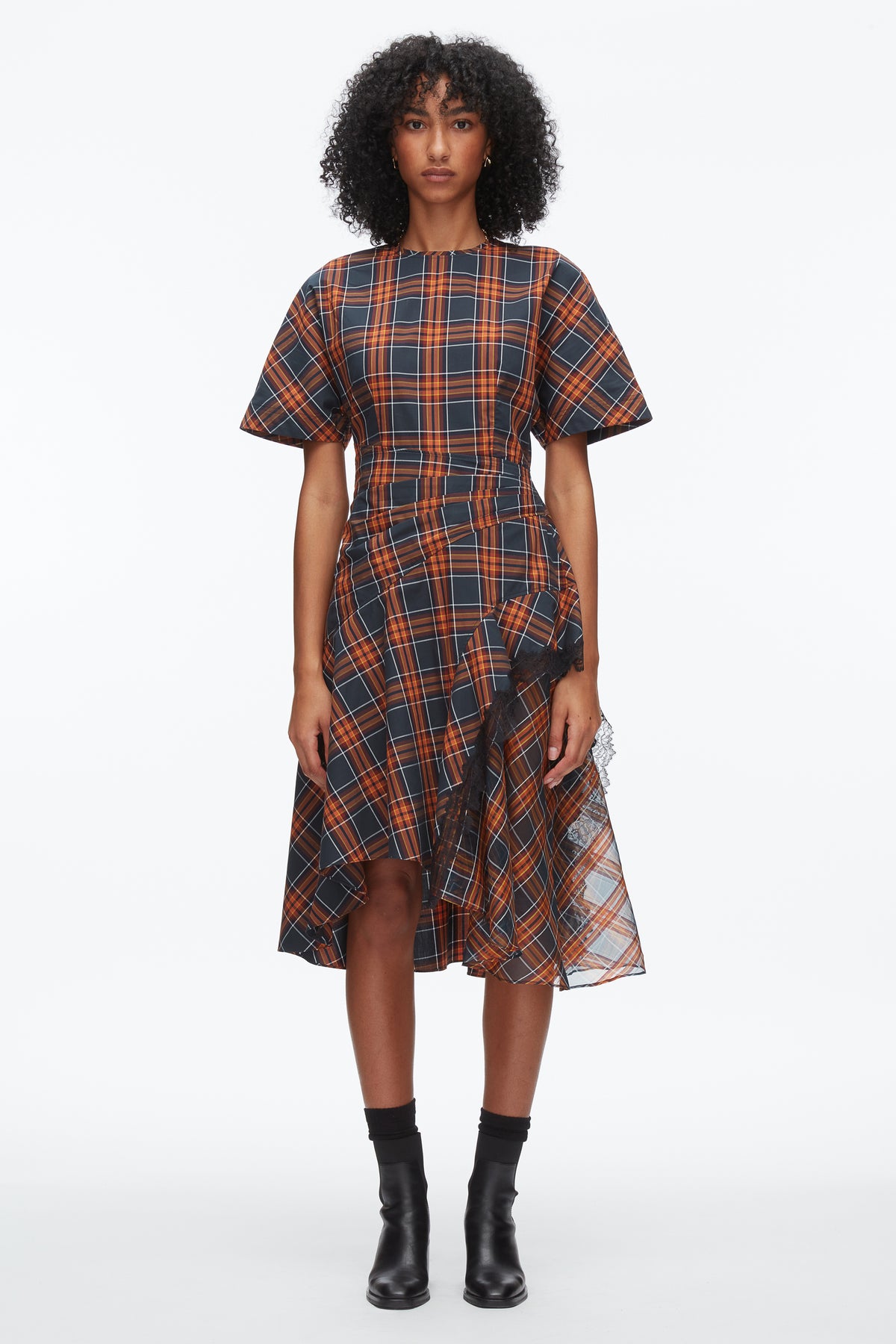 Plaid Mix Draped Dress - Dusk Multi
