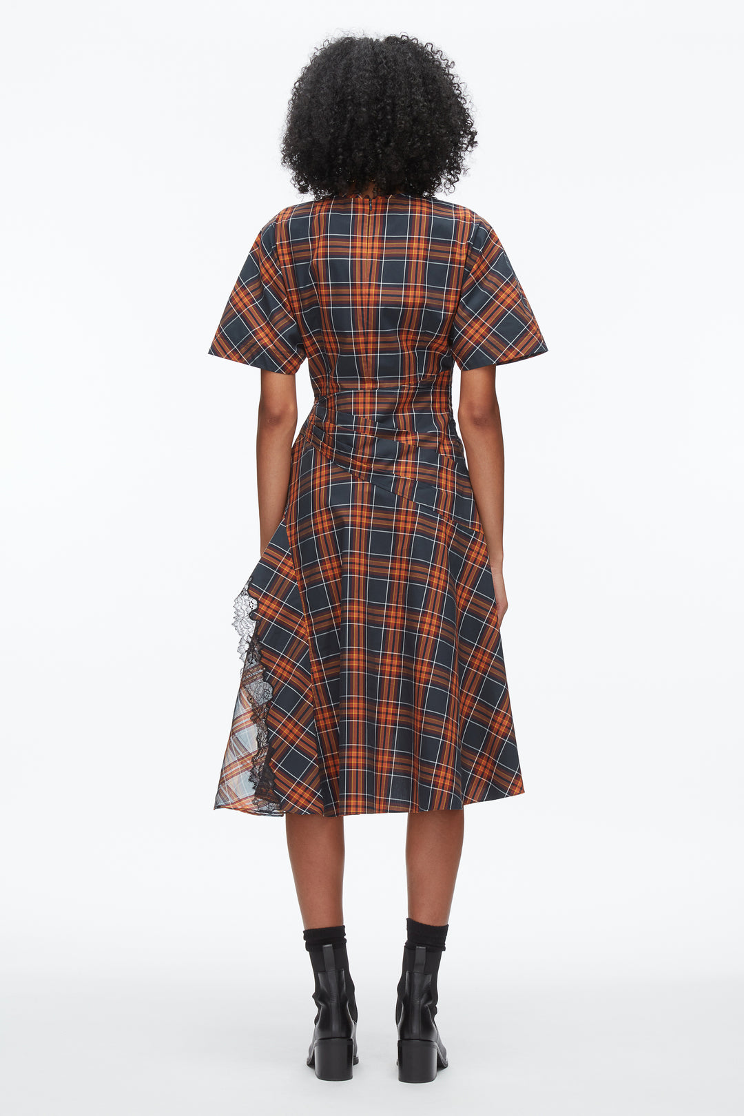 Plaid Mix Draped Dress