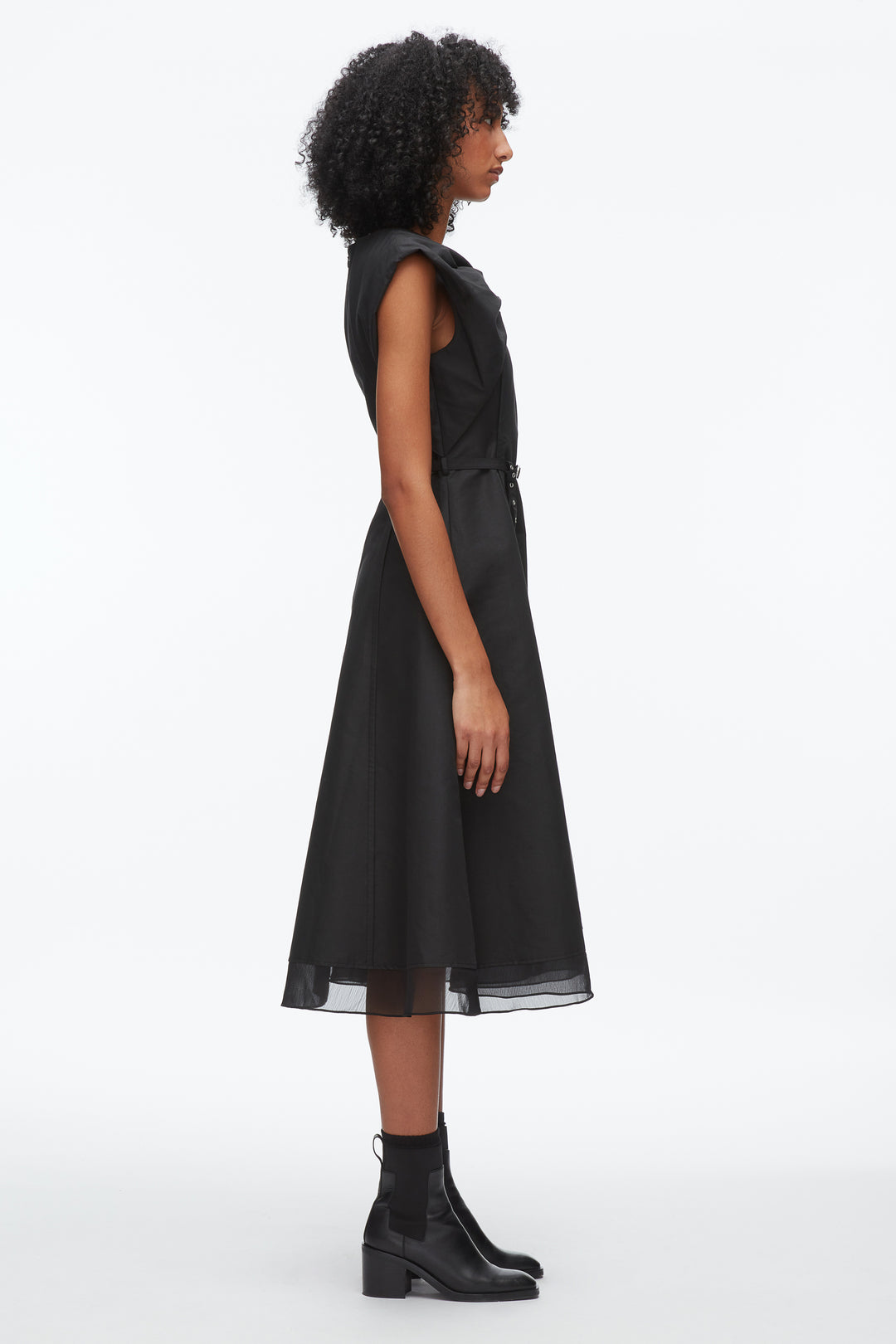 Draped Bow Dress with Belt