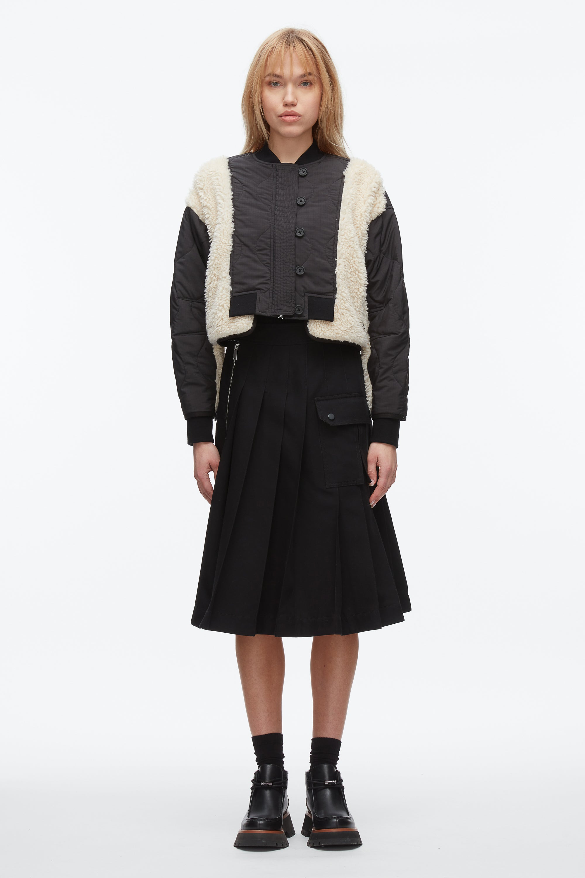 Cropped Sherpa Combo Bomber – 3.1 Phillip Lim