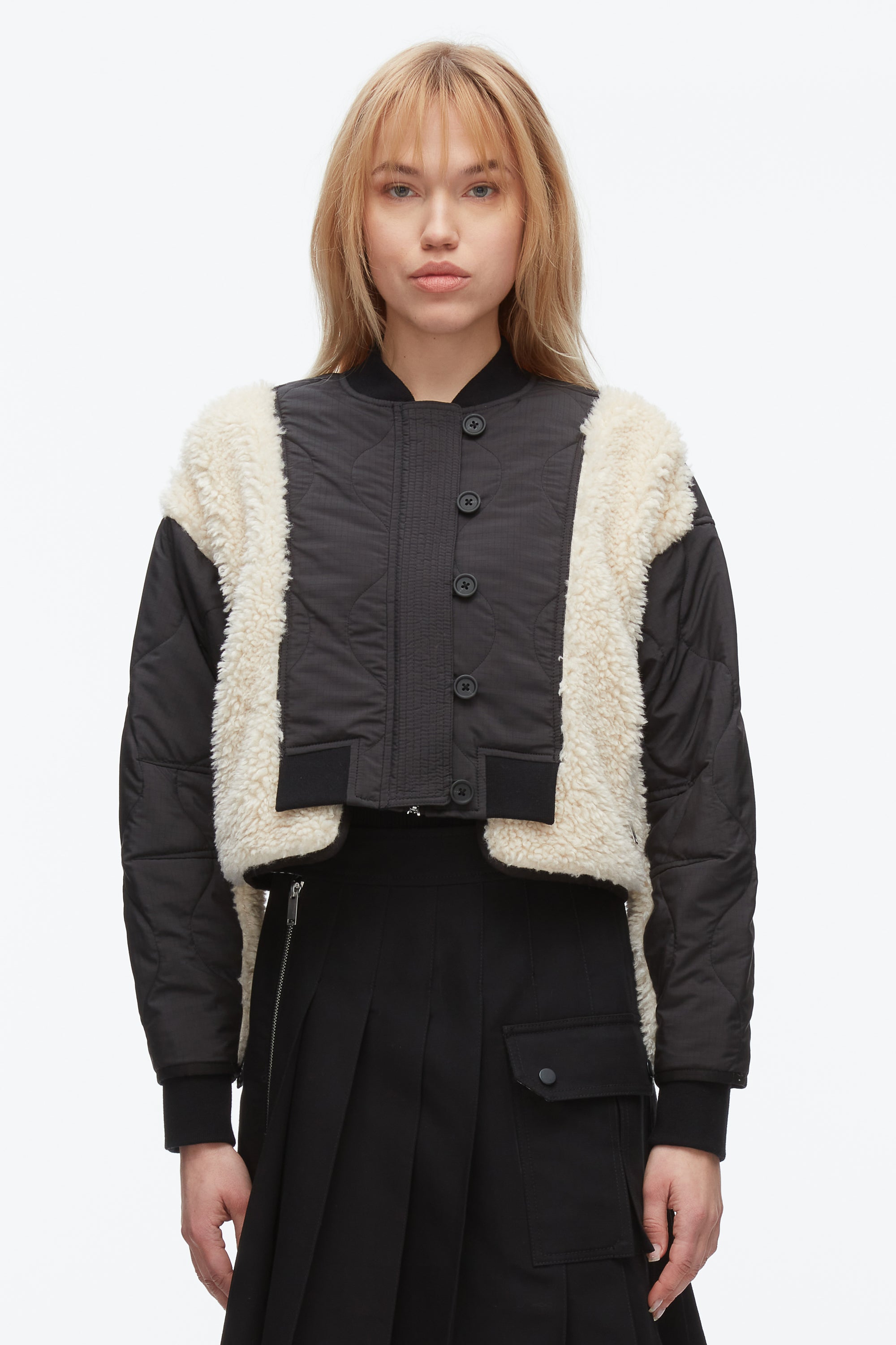 Cropped Sherpa Combo Bomber – 3.1 Phillip Lim