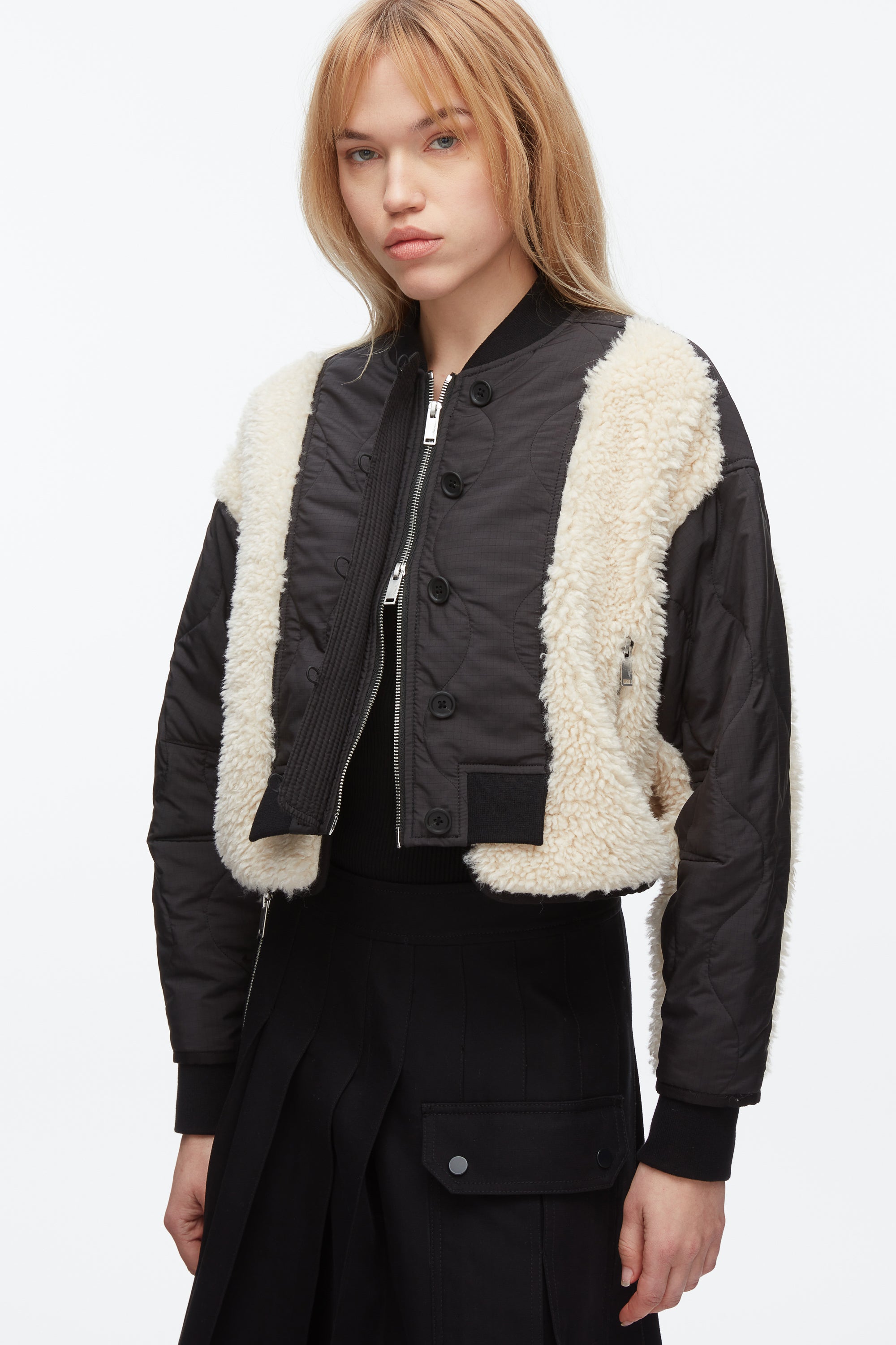 Cropped Sherpa Combo Bomber – 3.1 Phillip Lim