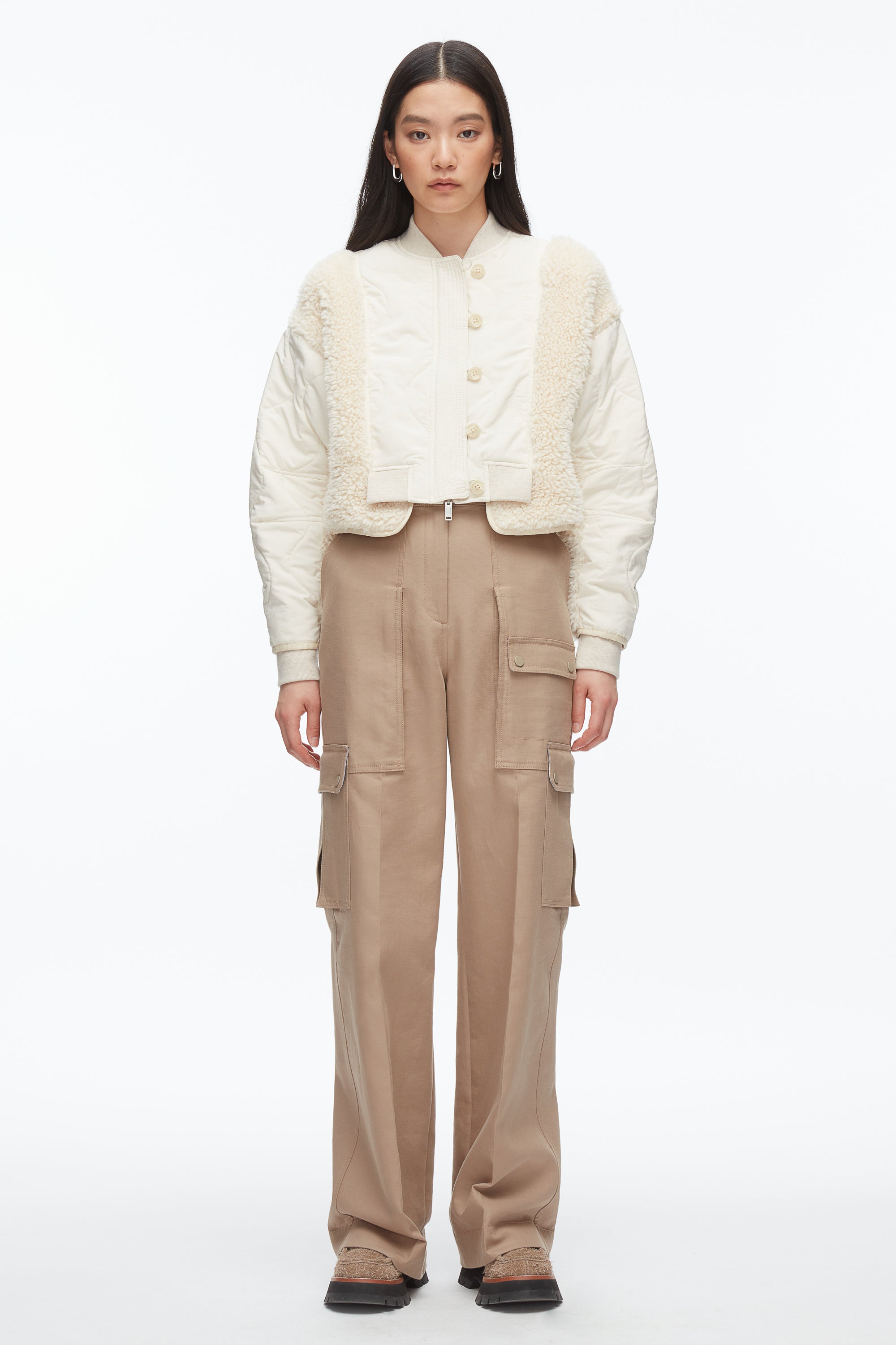 Cropped Sherpa Combo Bomber – 3.1 Phillip Lim