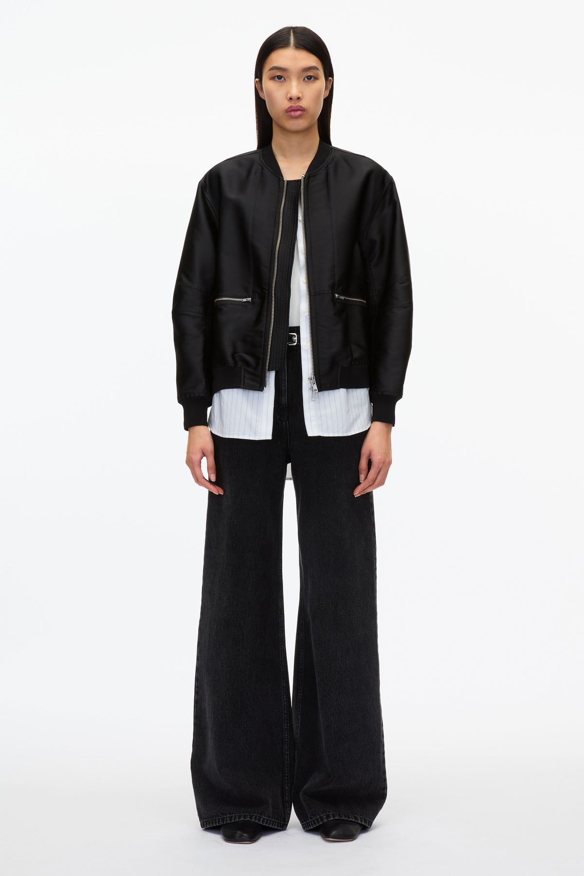 Black Layered Bomber Jacket | Exclusive Phillip Lim Outerwear 