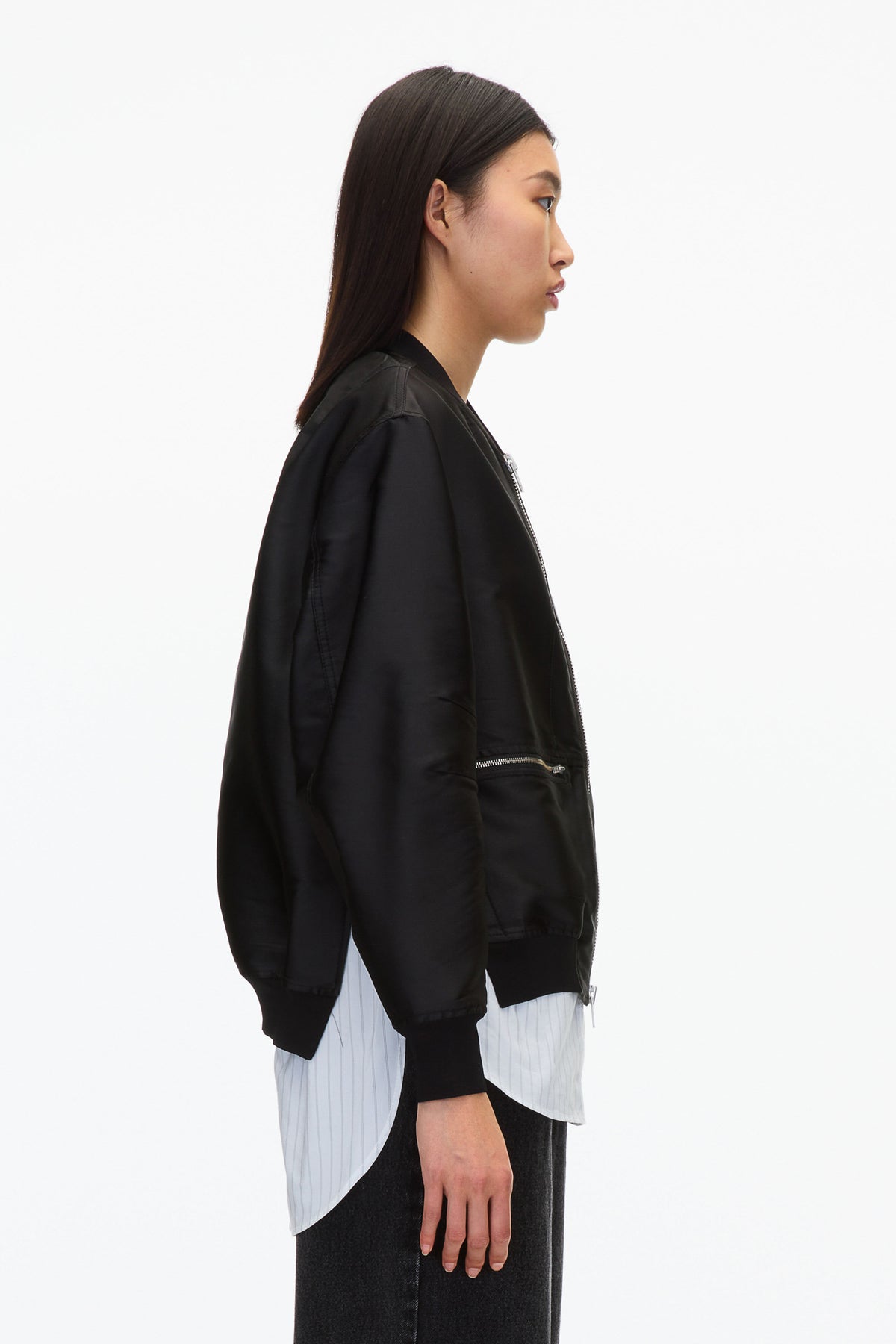 Black Layered Bomber Jacket | Exclusive Phillip Lim Outerwear 