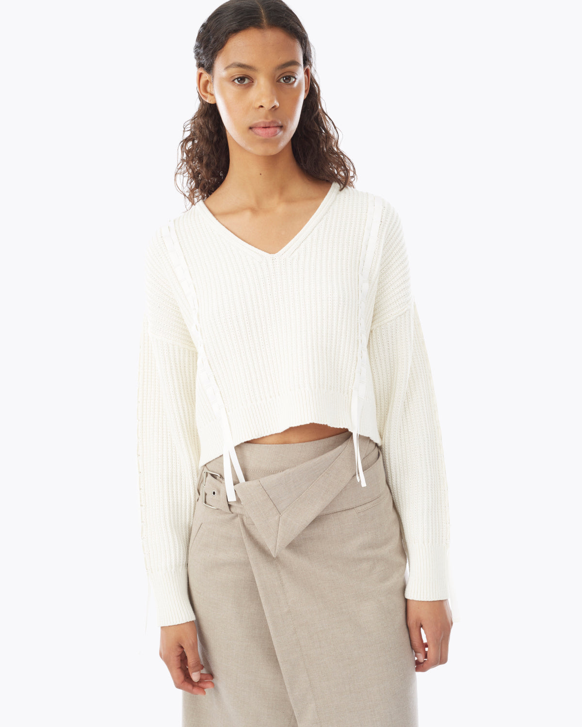 Phillip Lim Cropped Ribbon Weave discount Sweater