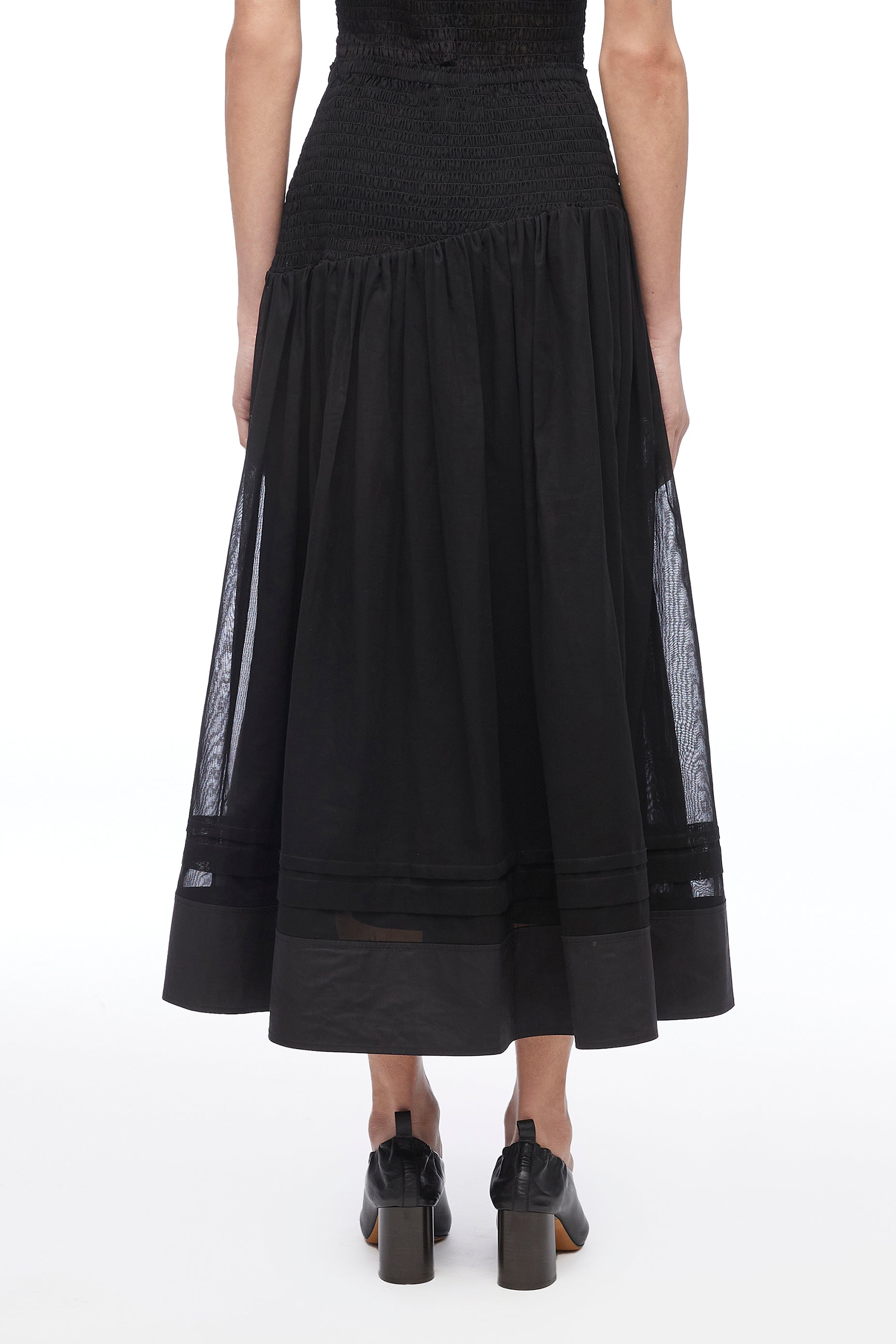 Cotton Voile Skirt With Smocking