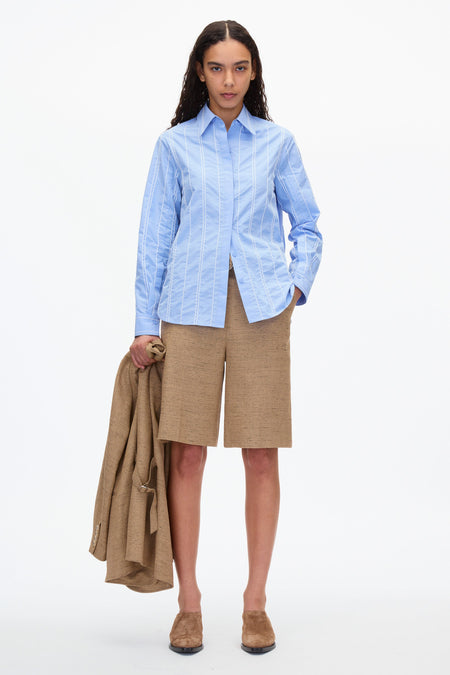 Relaxed Lantern Sleeve Button up Blouse