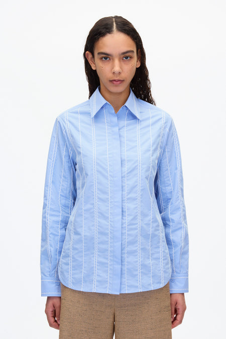 Relaxed Lantern Sleeve Button up Blouse