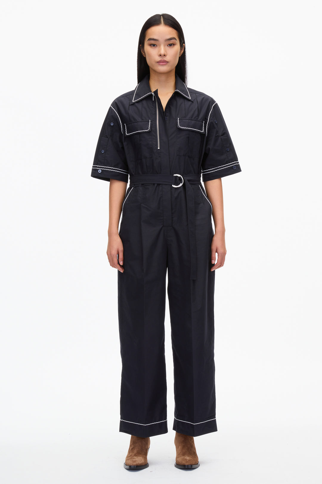 Jumpsuit with Wave Embroidery – Phillip Lim - Main Image