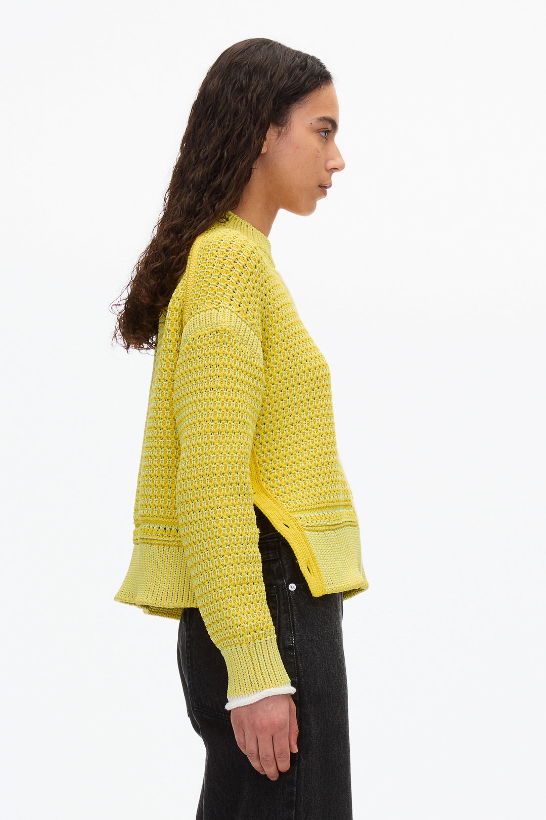 Bi-Color Pullover with Button Details