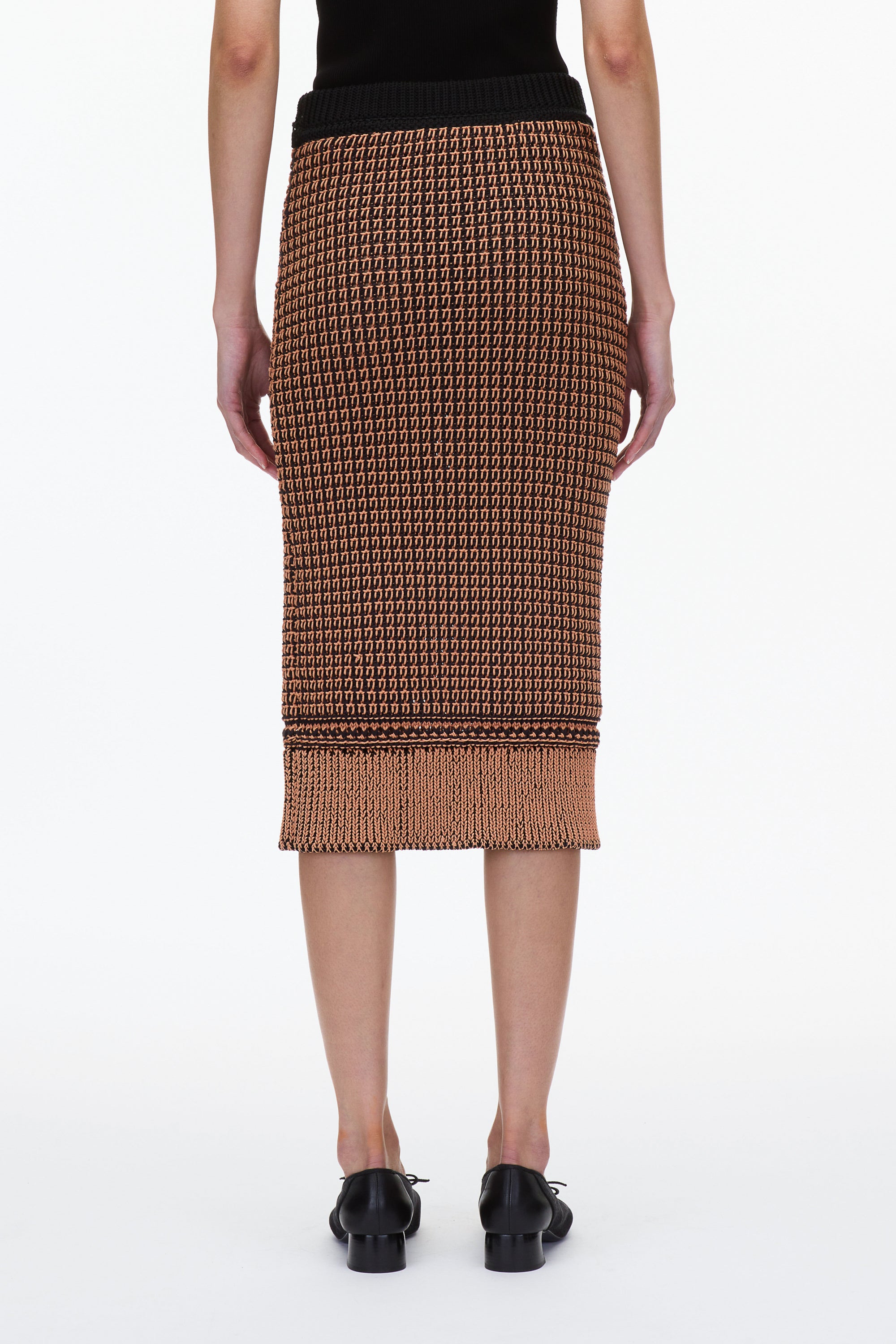 Louren pattern knit pencil skirt louren plating knit pencil