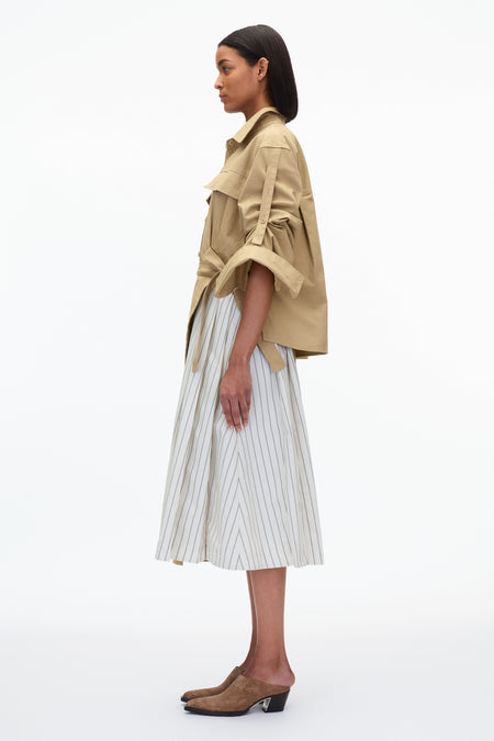 Pleated Combo Wrap Skirt