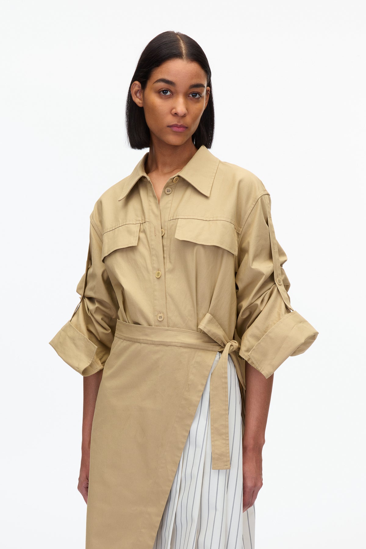 Utility Shirt Dress with Pleated Wrap Skirt – 3.1 Phillip Lim