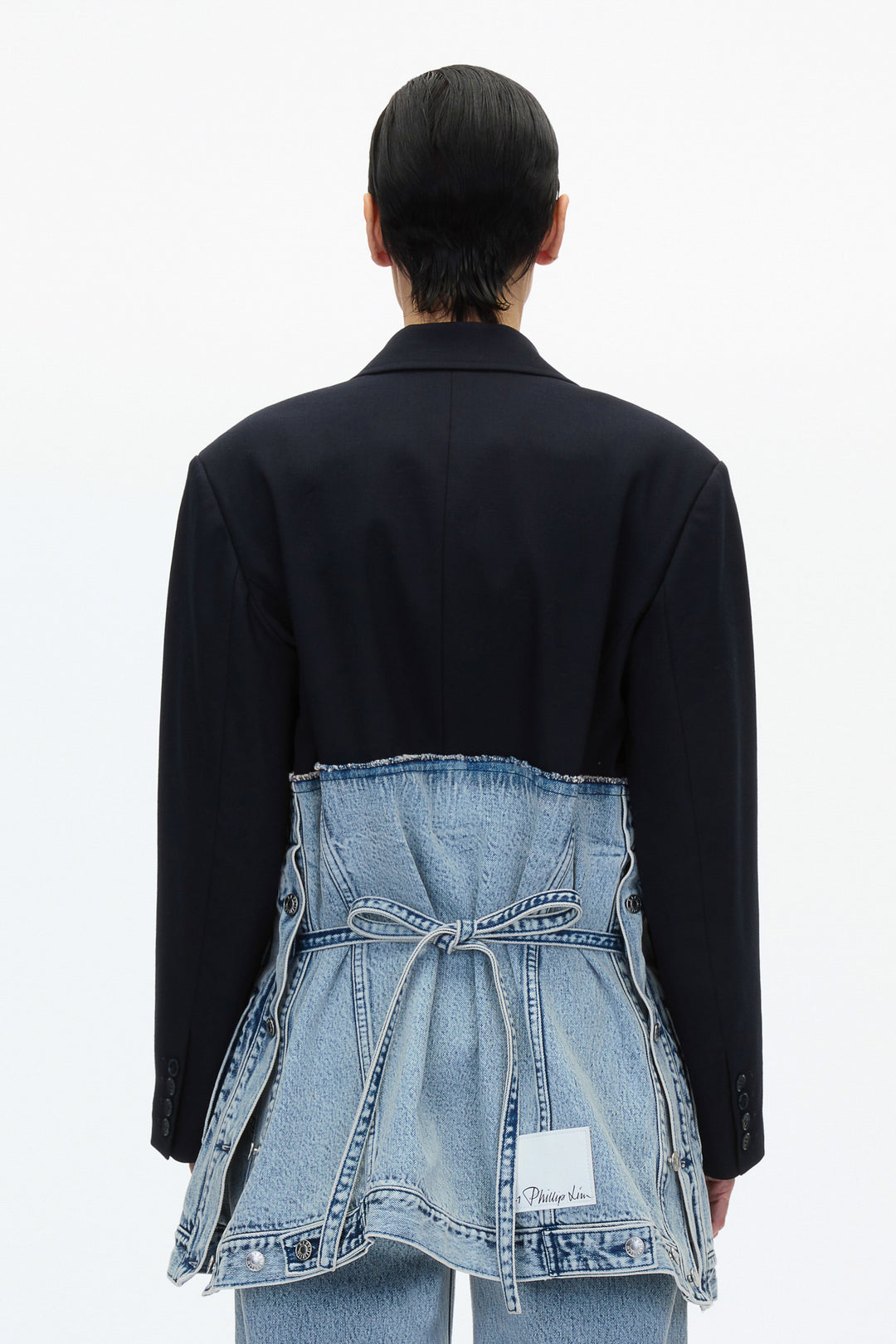 Deinim Oversized Hybrid Blazer with Ties