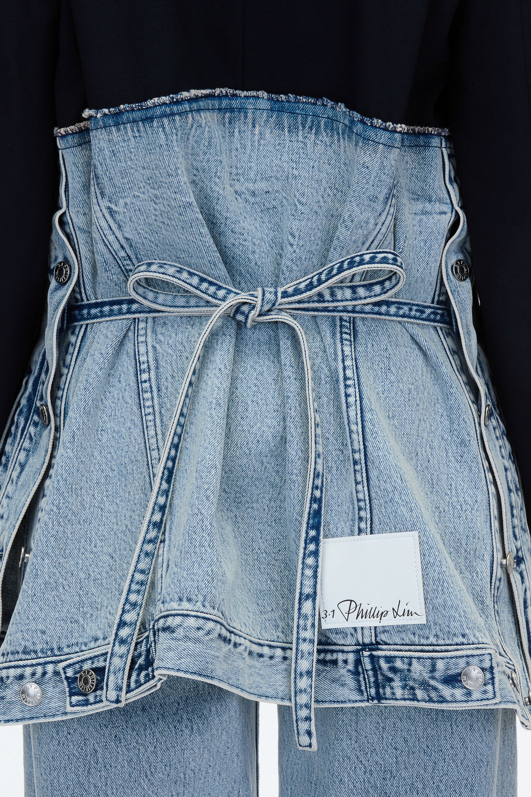 Deinim Oversized Hybrid Blazer with Ties