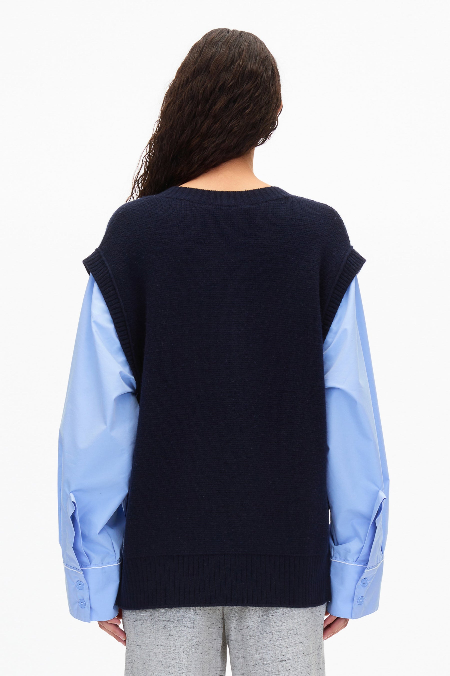 Utility fabric mix Poplin Vest main image 1