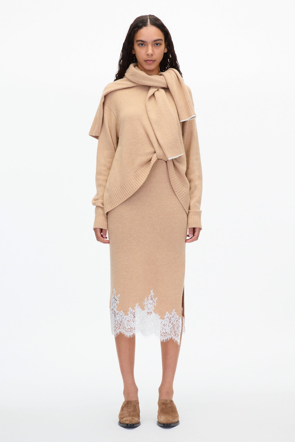 beige knit dress outfit Cozy Haven Beige Knit Cardigan | Trendy Women's Tops main image 0