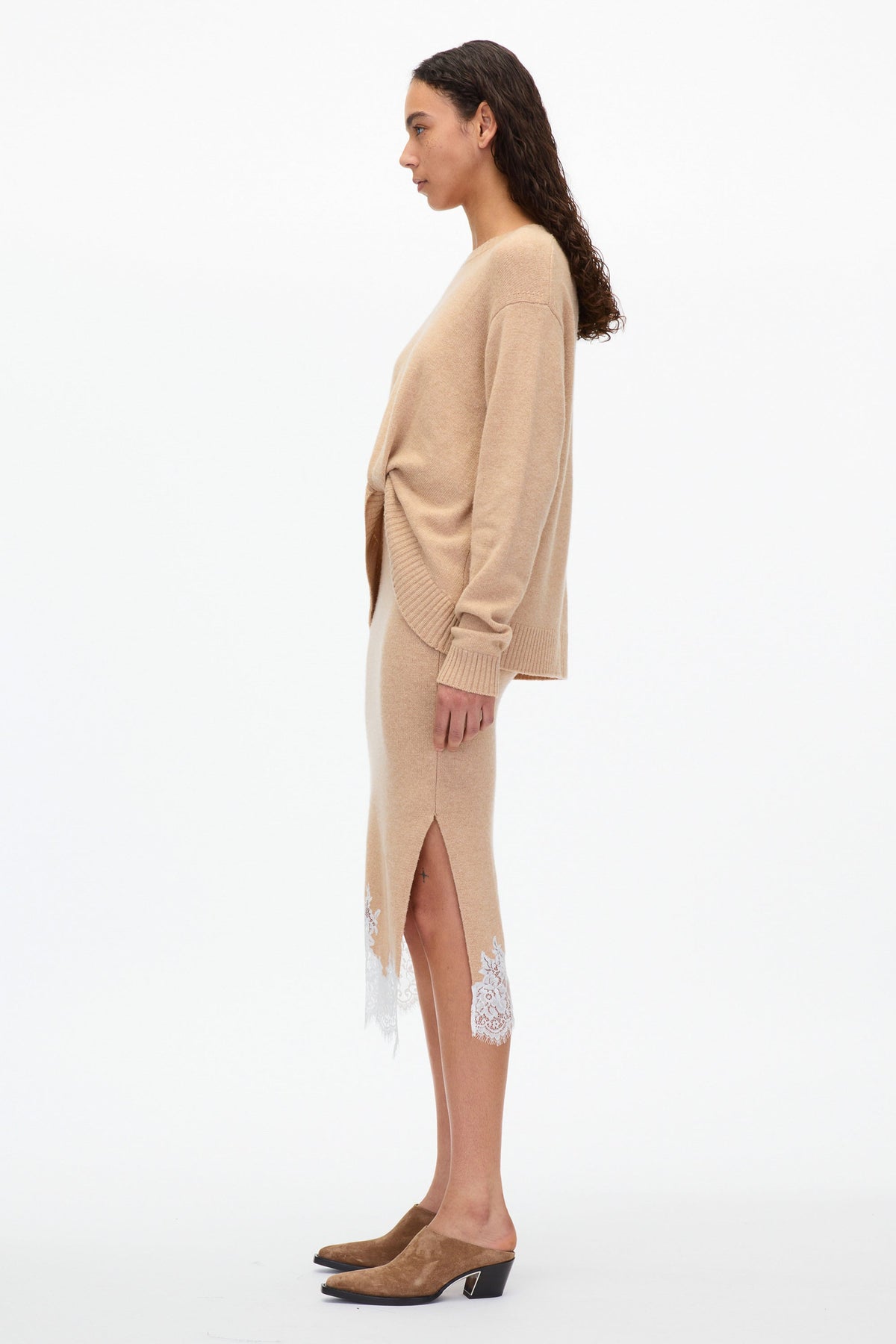 self portrait knit midi dress Self-portrait Midi Dress With Peplum and beading main image 0