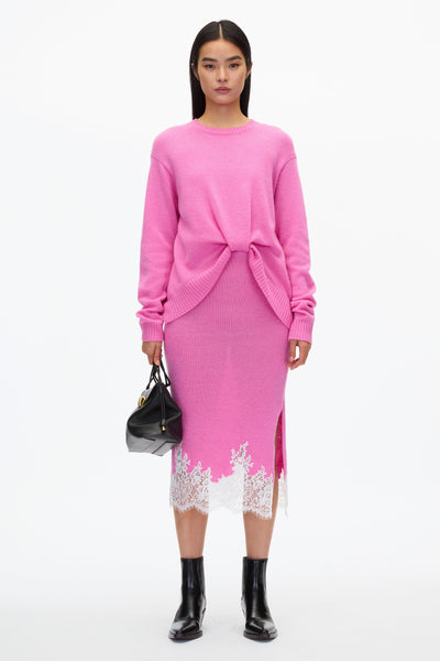 トップス Lace-trimmed Cotton-blend Knit Dress P242-70062-ESW-