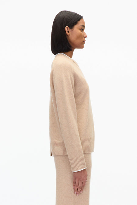 Relaxed Cardigan with Contrast Trims