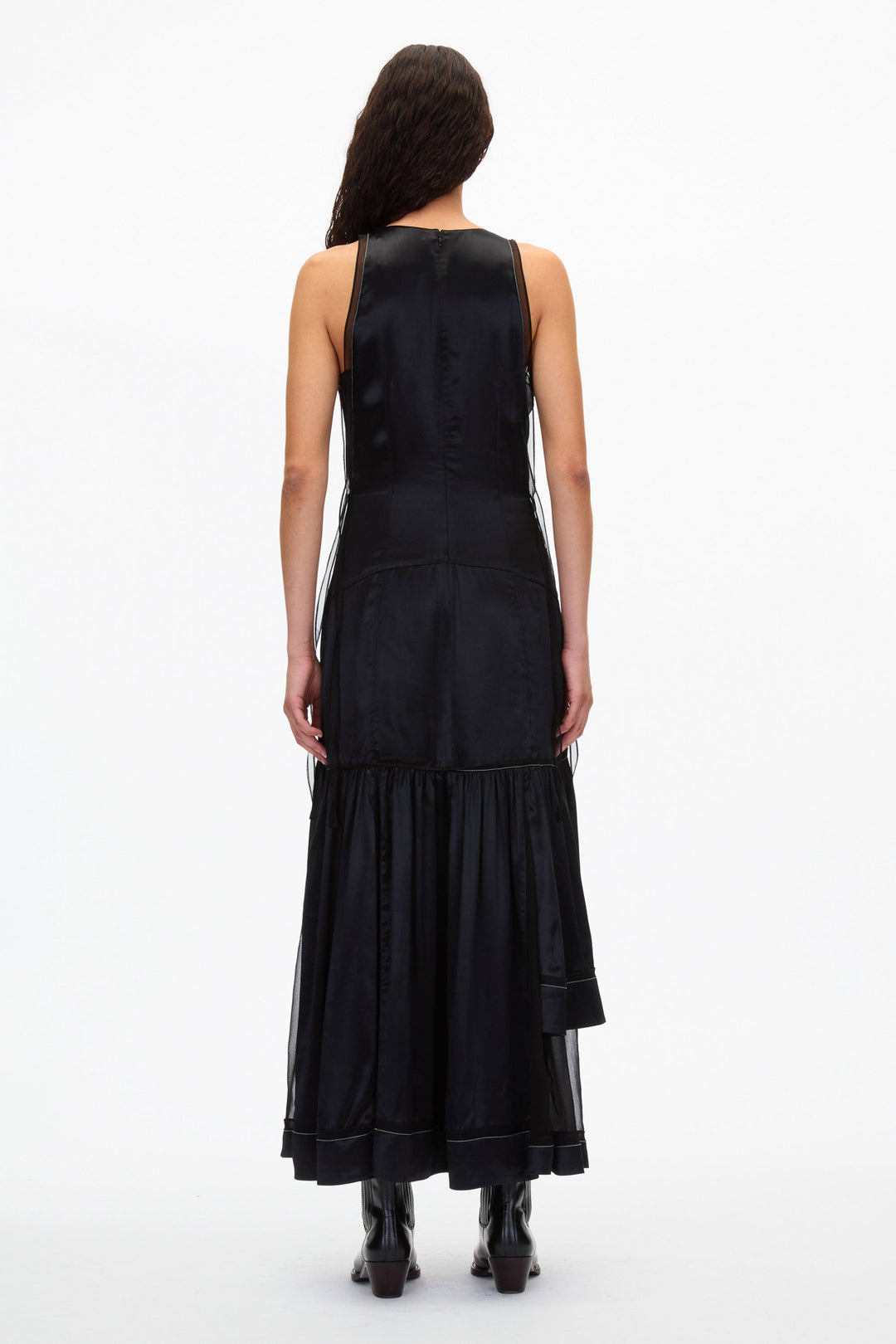 Liquid Satin Tiered Gown