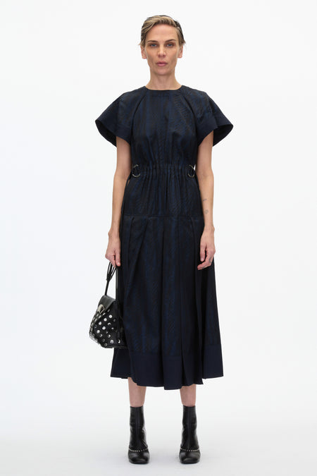 Ladybug Poplin Short Sleeve Midi Dress